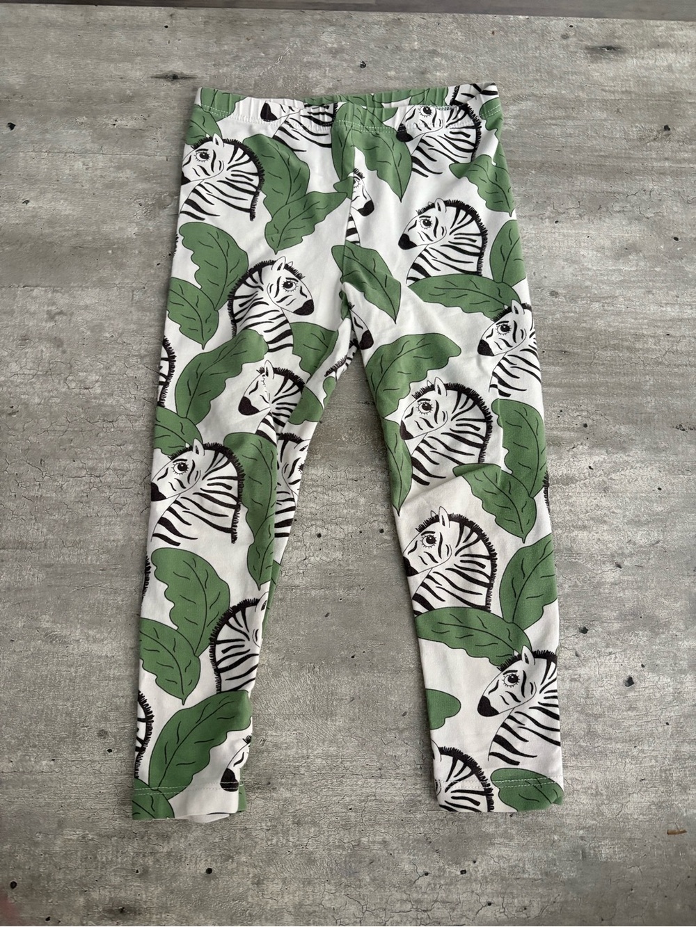 Mini Rodini Zebra Print Organic Cotton Leggings 2T–3T EU 92/98 Safari